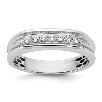 14kw IB Goodman Mens Polished Complete 7-Stone 1/4ct Diamond Ring