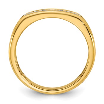 14ky IB Goodman Mens Polished 7-Stone Diamond Ring Mounting — alternate view