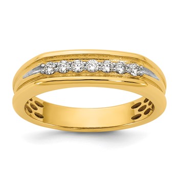 14ky IB Goodman Mens Polished 7-Stone Diamond Ring Mounting