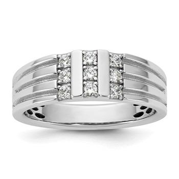 14kw IB Goodman Mens Polished Complete 1/3ct Diamond Ring