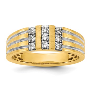 14ky w/White Rhodium IB Goodman Mens Complete 1/3ct Diamond Ring