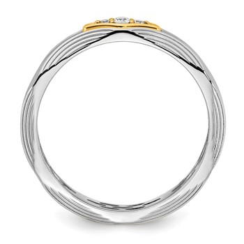 14ktt IB Goodman Mens 3-Stone Diamond Ring Mounting — alternate view