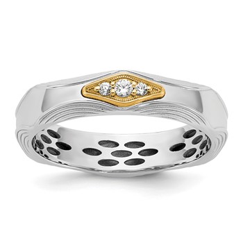 14ktt IB Goodman Mens 3-Stone Diamond Ring Mounting