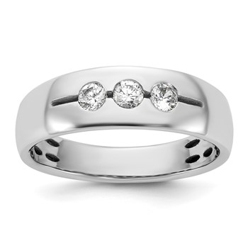 14kw IB Goodman Mens Polished 3-Stone Diamond Ring Mounting