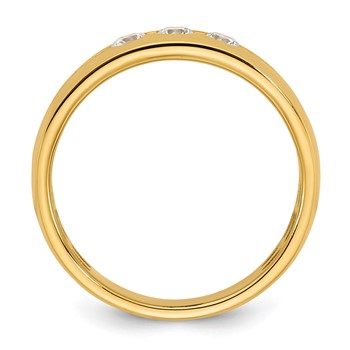 14ky IB Goodman Mens Polished 3-Stone Diamond Ring Mounting — alternate view