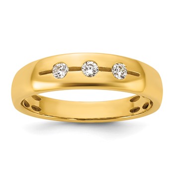 14ky IB Goodman Mens Polished 3-Stone Diamond Ring Mounting