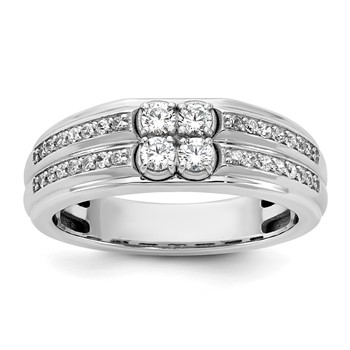 14kw IB Goodman Mens Polished Complete 4-Stone 5/8ct Diamond Ring
