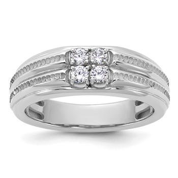 14kw IB Goodman Mens Polished 4-Stone Diamond Ring Mounting