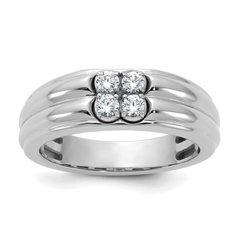 14kw IB Goodman Mens Polished 4-Stone Diamond Ring Mounting