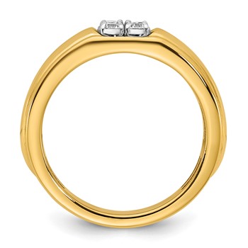 14ktt IB Goodman Mens Polished 4-Stone Diamond Ring Mounting — alternate view