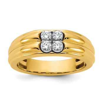 14ktt IB Goodman Mens Polished 4-Stone Diamond Ring Mounting