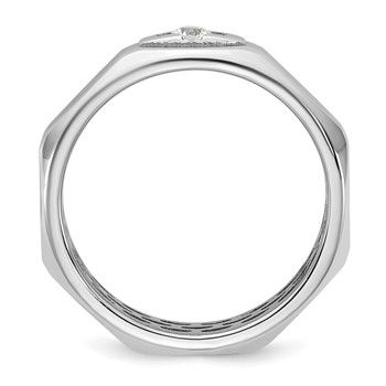 14kw IB Goodman Mens Satin Complete 1/10ct Diamond Ring — alternate view