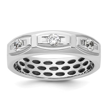 14kw IB Goodman Mens Satin Complete 1/3ct Diamond Ring