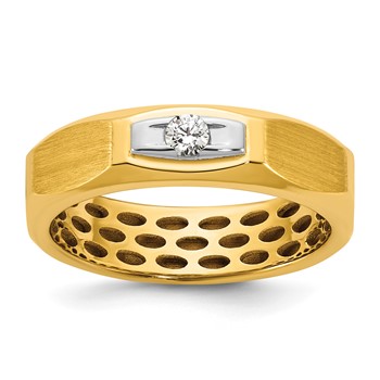 14ktt IB Goodman Mens Satin Complete 1/10ct Diamond Ring