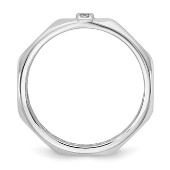 14kw IB Goodman Mens Satin Complete .03ct Diamond Ring — alternate view