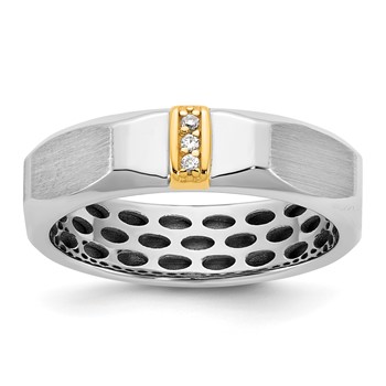 14ktt IB Goodman Mens Satin Complete .03ct Diamond Ring