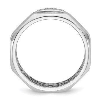 14kw IB Goodman Mens Satin Complete 1/20ct Diamond Ring — alternate view