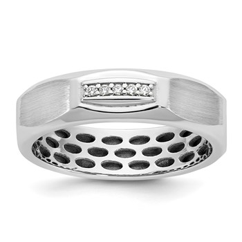 14kw IB Goodman Mens Satin Complete 1/20ct Diamond Ring