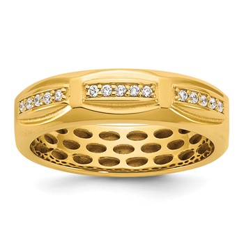 14ky IB Goodman Mens Satin Complete 1/8ct Diamond Ring