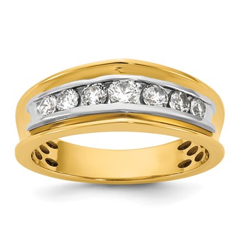 14ktt IB Goodman Mens Polished 7-Stone Diamond Ring Mounting