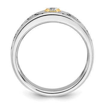 14ktt Antiqued IB Goodman Flame Design Mens Diamond Ring Mounting — alternate view