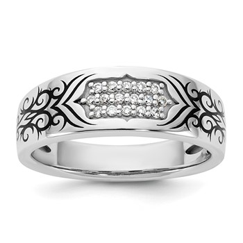 14kw Antiqued IB Goodman Scroll Design Mens Diamond Ring Mounting