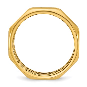 14k IB Goodman Mens Satin Octagonal 5.8mm Ring — alternate view