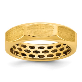 14k IB Goodman Mens Satin Octagonal 5.8mm Ring