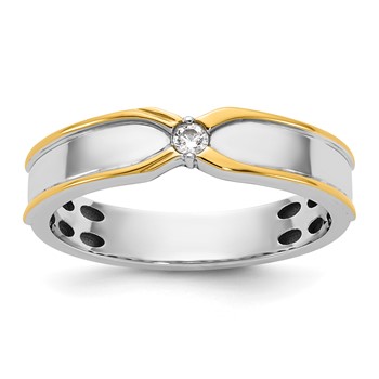 14ktt IB Goodman Mens Polished Complete 1/20ct Diamond Ring