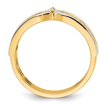 14ktt IB Goodman Mens Polished Complete 1/5ct Diamond Ring — alternate view