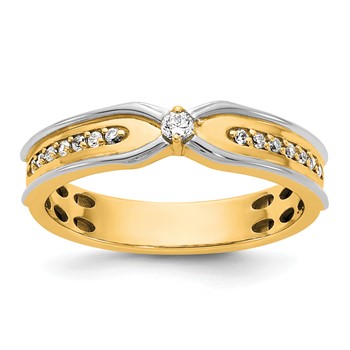 14ktt IB Goodman Mens Polished Complete 1/5ct Diamond Ring