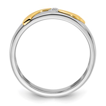 14ktt IB Goodman Mens Polished Complete 1/20ct Diamond Ring — alternate view