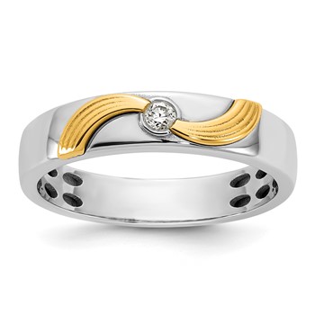 14ktt IB Goodman Mens Polished Complete 1/20ct Diamond Ring