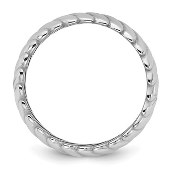 14k White Gold IB Goodman Mens Polished Twisted 7.7mm Ring — alternate view