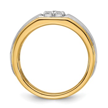 14ktt IB Goodman Mens Polished 4-Stone Diamond Ring Mounting — alternate view