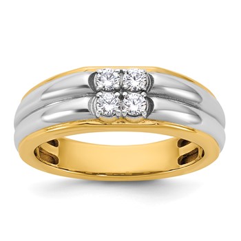 14ktt IB Goodman Mens Polished 4-Stone Diamond Ring Mounting