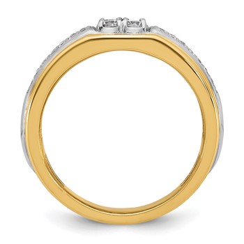 14ktt IB Goodman Mens Polished 4-Stone Diamond Ring Mounting — alternate view