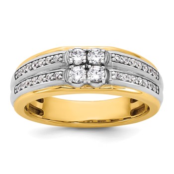 14ktt IB Goodman Mens Polished 4-Stone Diamond Ring Mounting
