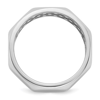 14kw IB Goodman Mens Satin 7.7mm Octagonal Ring — alternate view
