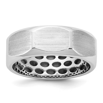 14kw IB Goodman Mens Satin 7.7mm Octagonal Ring