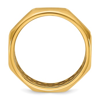 14ky IB Goodman Mens Satin 7.7mm Octagonal Ring — alternate view