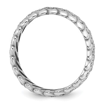 14k White Gold Polished Diamond Band Ring Mounting Size 6 — alternate view