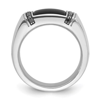 IB Goodman 14k White Gold Mens Rectangle Onyx and Diamond Ring Mounting — alternate view