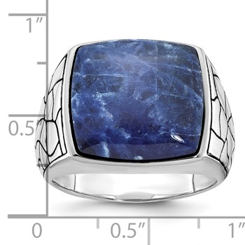 IB Goodman 14k White Gold Mens Cushion Sodalite Ring Mounting — alternate view
