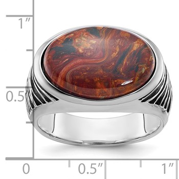 14k White Gold IBGoodman Men's Pietersite Ring Mounting — alternate view