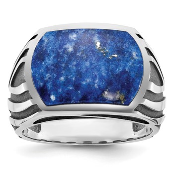 IB Goodman 14k White Gold Mens Lapis Ring Mounting