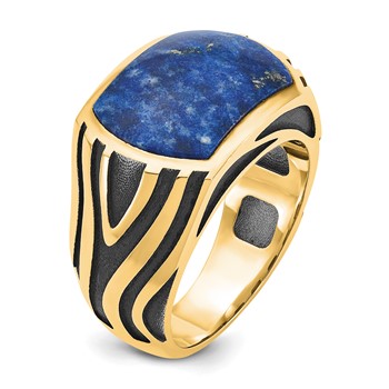 IB Goodman 14k Yellow Gold Mens Lapis Ring Mounting — alternate view
