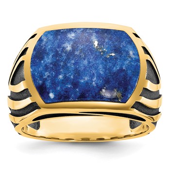 IB Goodman 14k Yellow Gold Mens Lapis Ring Mounting
