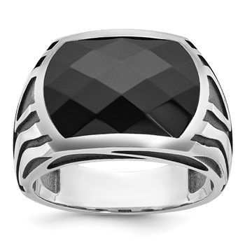 IB Goodman 14k White Gold Mens Onyx Ring Mounting