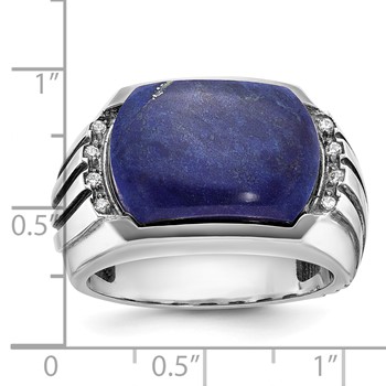 IB Goodman 14k White Gold with Black Rhodium Mens Lapis and Diamond Ring Mounting — alternate view